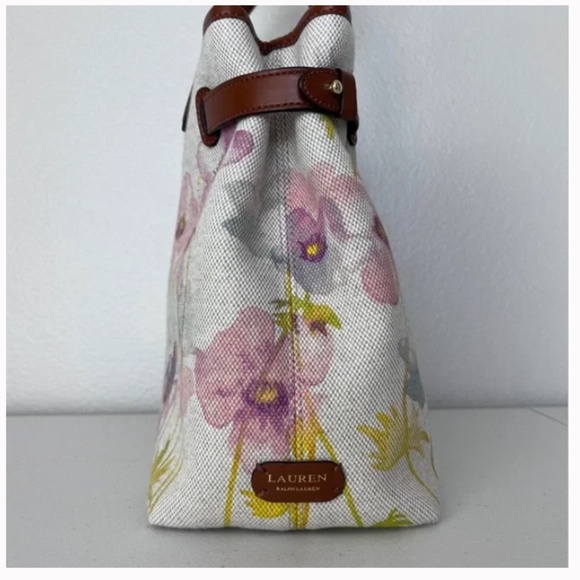 Lauren Ralph Lauren Bolton Shopper Tea Rose Canvas Tote - Picture 4 of 13